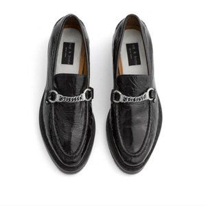 RAG & BONE | Leather Loafers  Horse Bit Shoes Oxford Black 38.5 Made in Italy